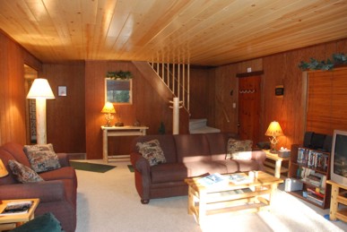 View of living room from deck