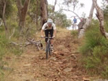 View of mountain biker on a trail