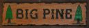 Carved Big Pine cabin sign