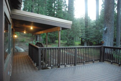 View of front porch, deck and yard