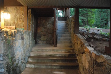 Stone steps to the front porch