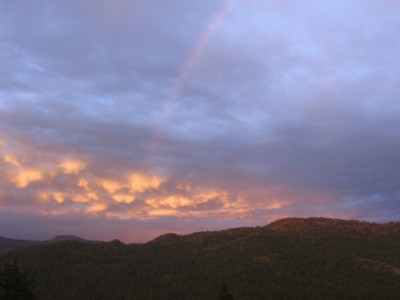 Sunset with rainbow